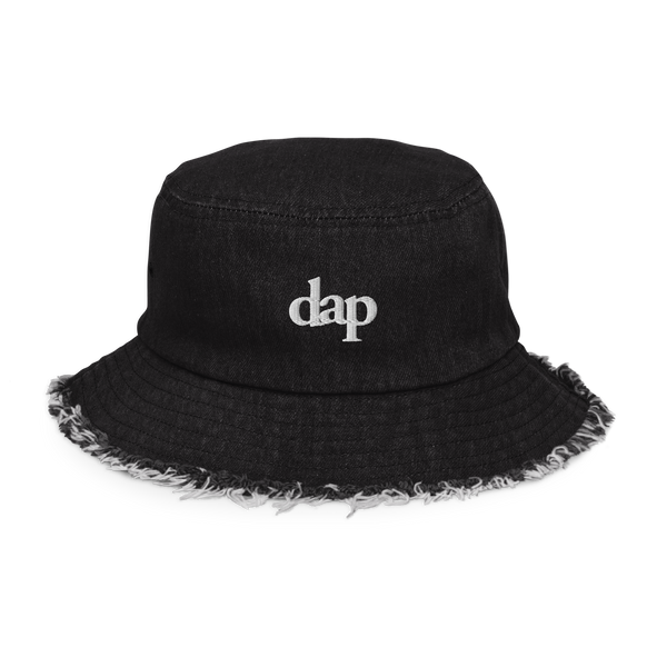 dap distressed denim bucket hat