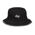 dap fray denim bucket hat (black)