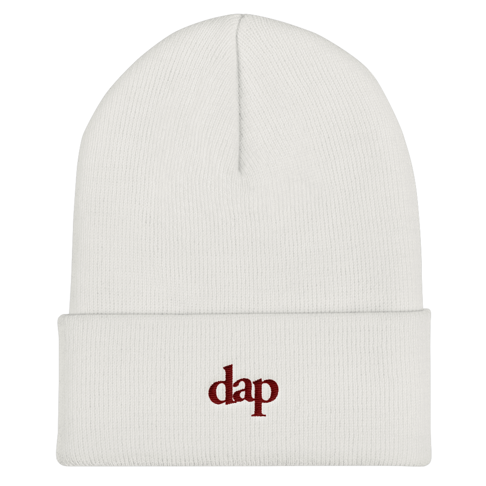 dap beanie (white maroon)