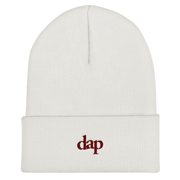 dap beanie (white maroon)