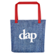 dap denim tote (red)